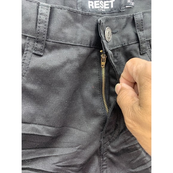 Reset Denim Men's Jeans Size 36/30 Black Whiskered Front Casual - Picture 10 of 16